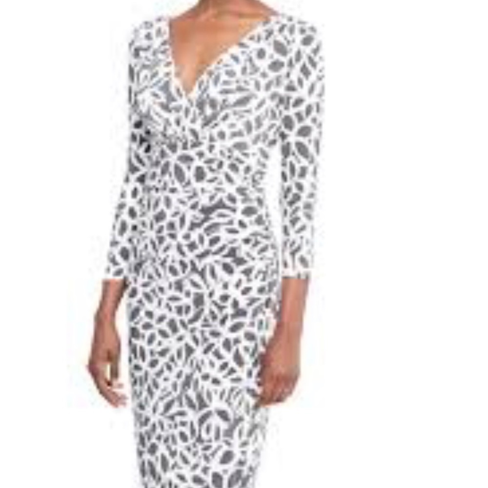 Lauren Ralph Lauren gray and white dress